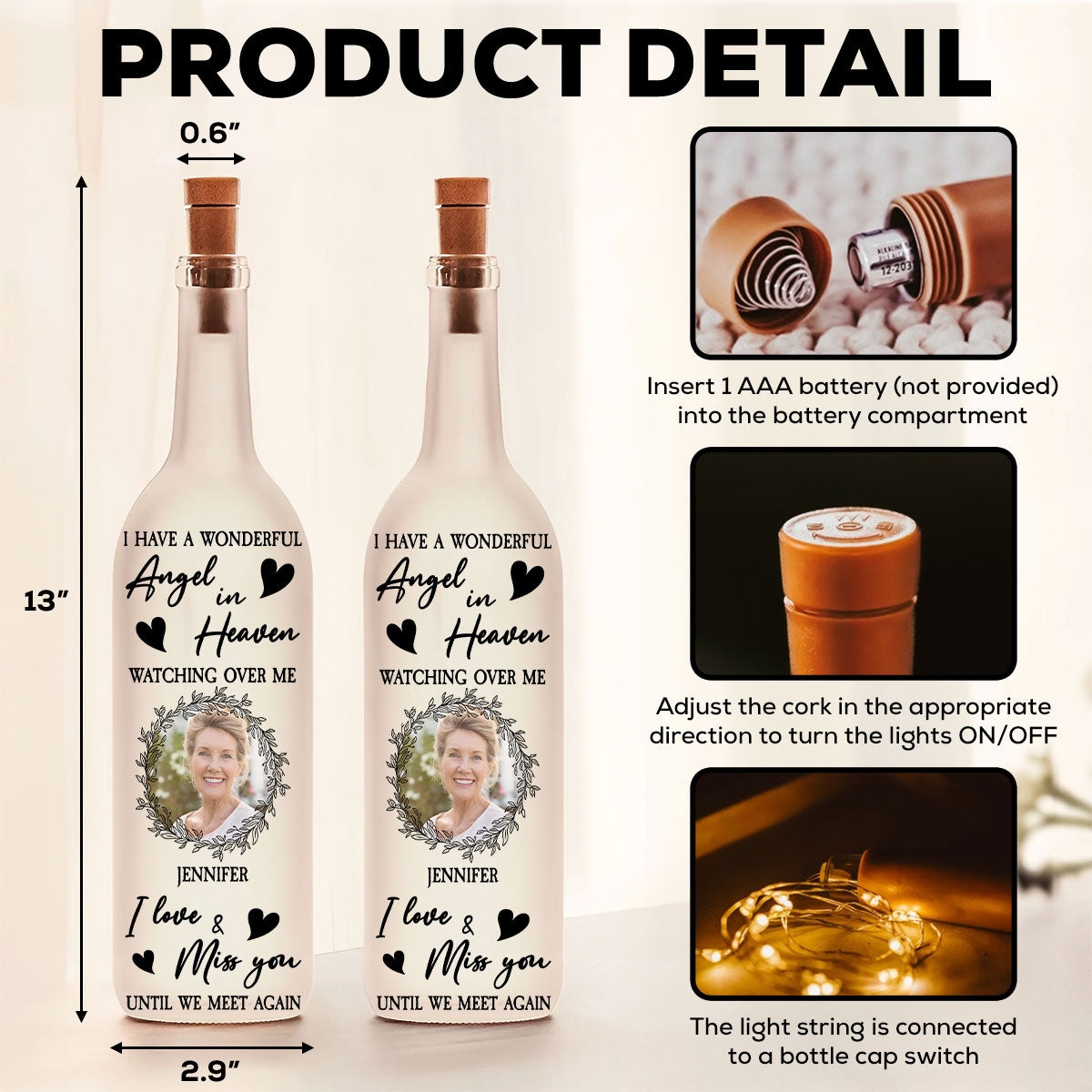 I Really Miss You - Personalized Custom Bottle Lamp