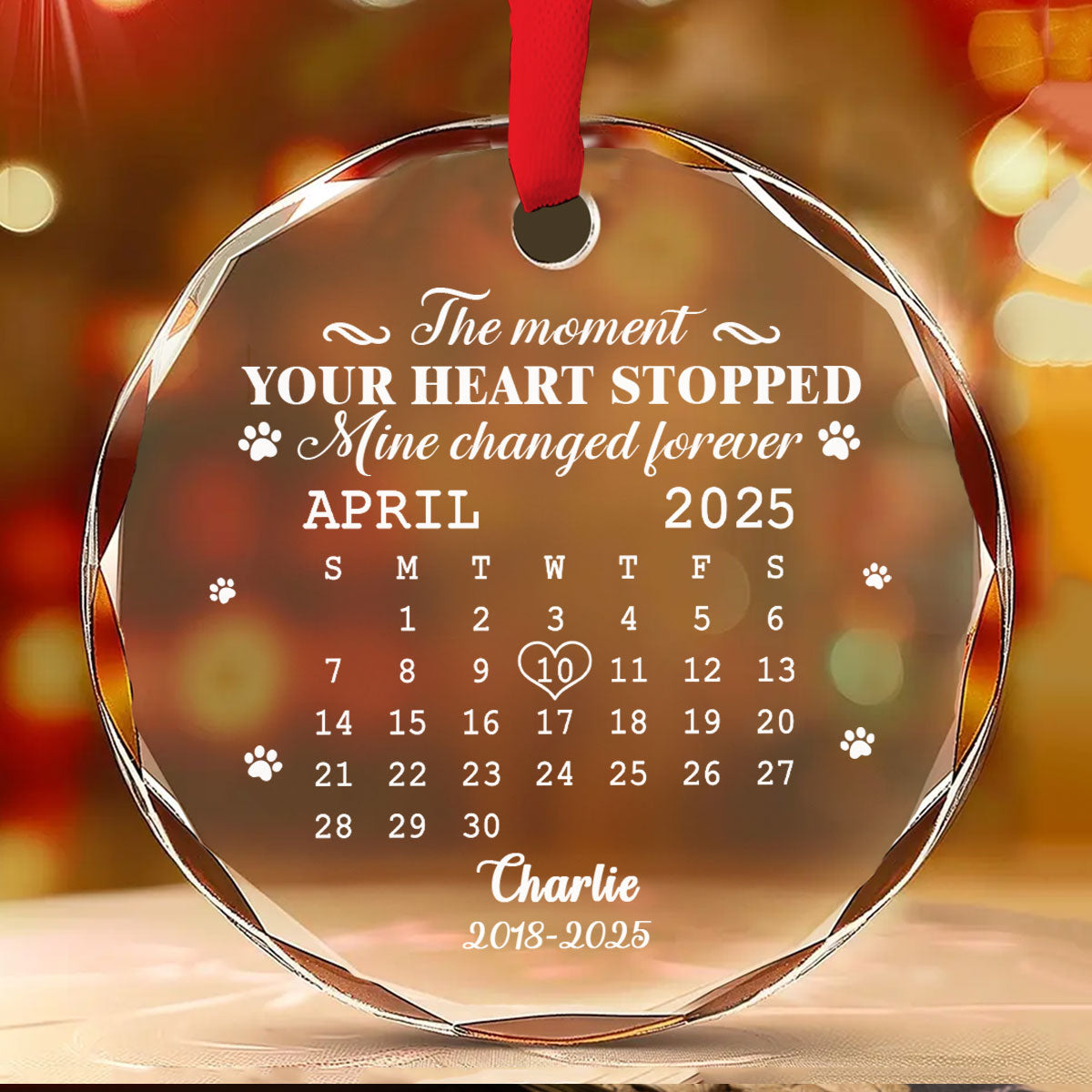 The Moment Your Heart Stopped - Personalized Custom Glass Ornament