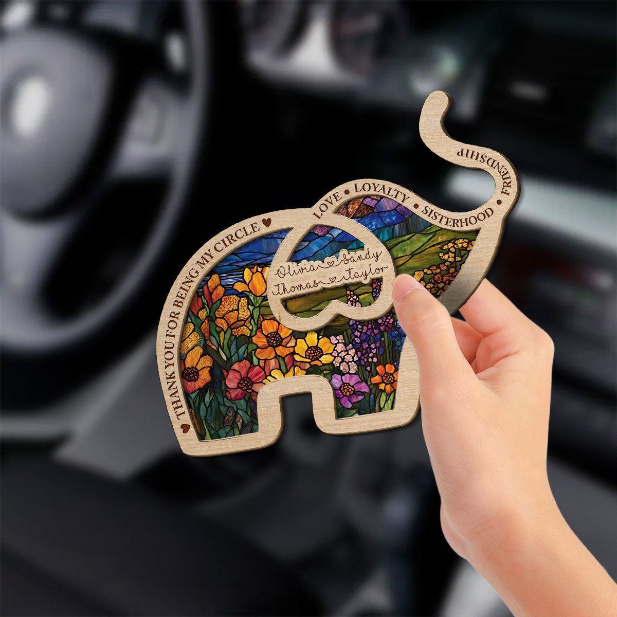Thank For Being My Elephant - Personalized Custom Car Visor Clip