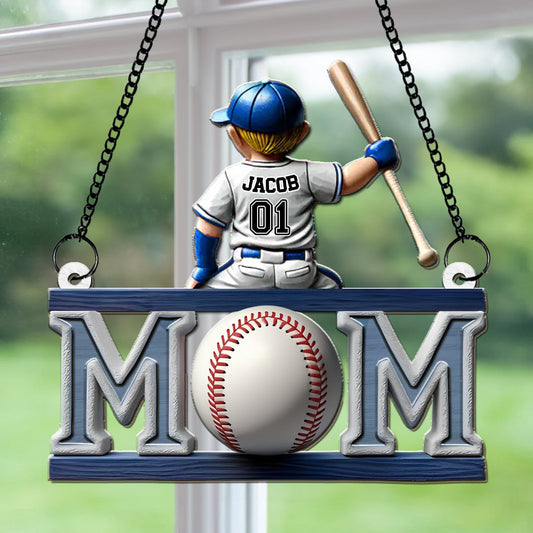Baseball Life, Mom Pride - Personalized Custom Suncatcher