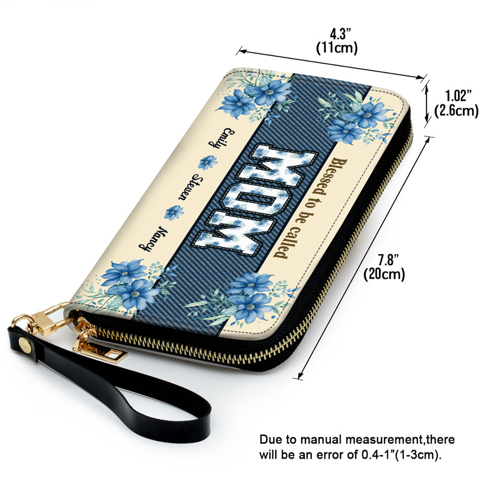 Blessed To Be Called Grandma - Personalized Custom Leather Wallet