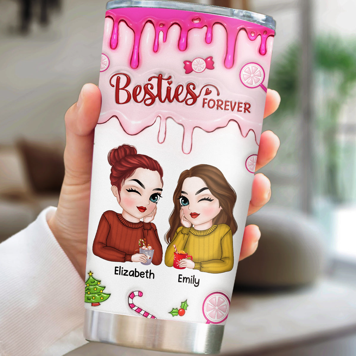 Sisters Forever - Personalized Custom 3D Inflated Effect Tumbler