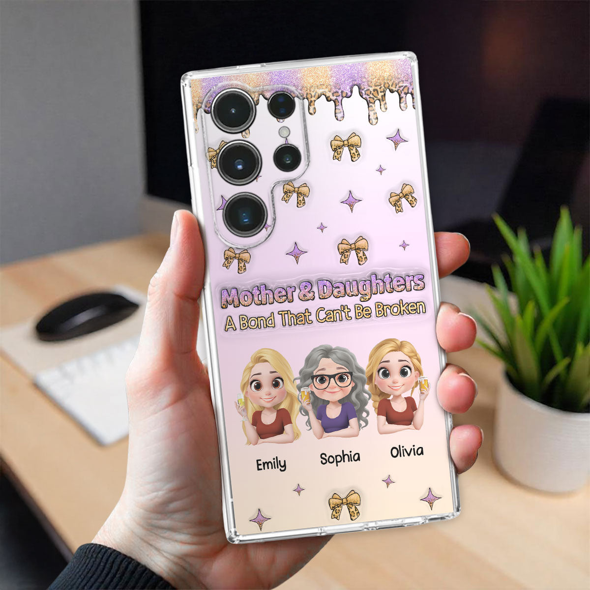 A Bond Between Mother And Daughter - Personalized Custom 3D Inflated Effect Phone Case