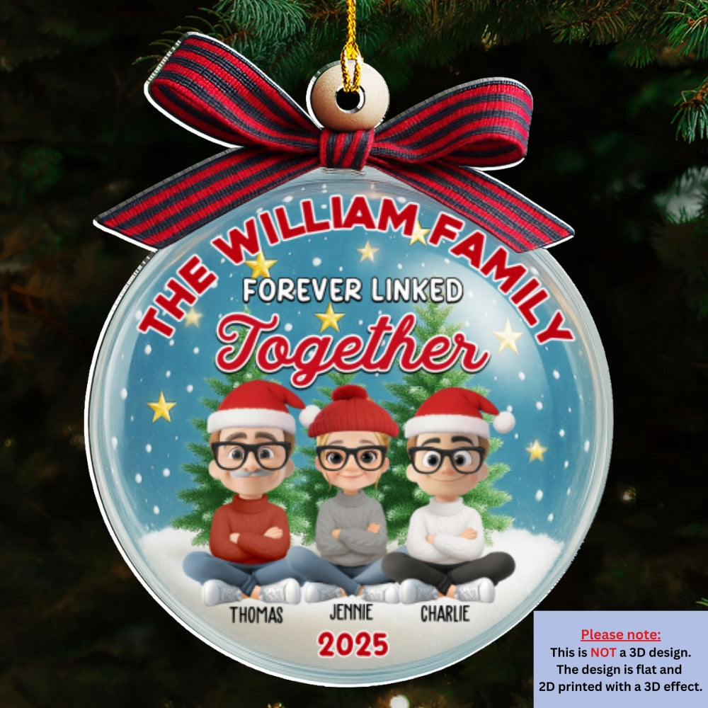 Family In Happy Ball - Personalized Custom Acrylic Ornament