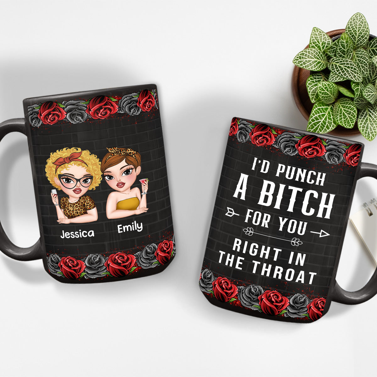 Bestie I Punch A Bitch For You - Personalized Custom Coffee Mug