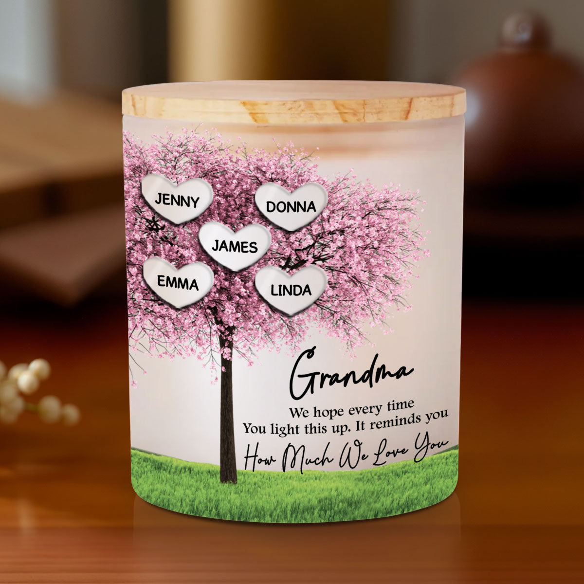 How Much We Love You - Personalized Custom Glass Jar With LED Candle