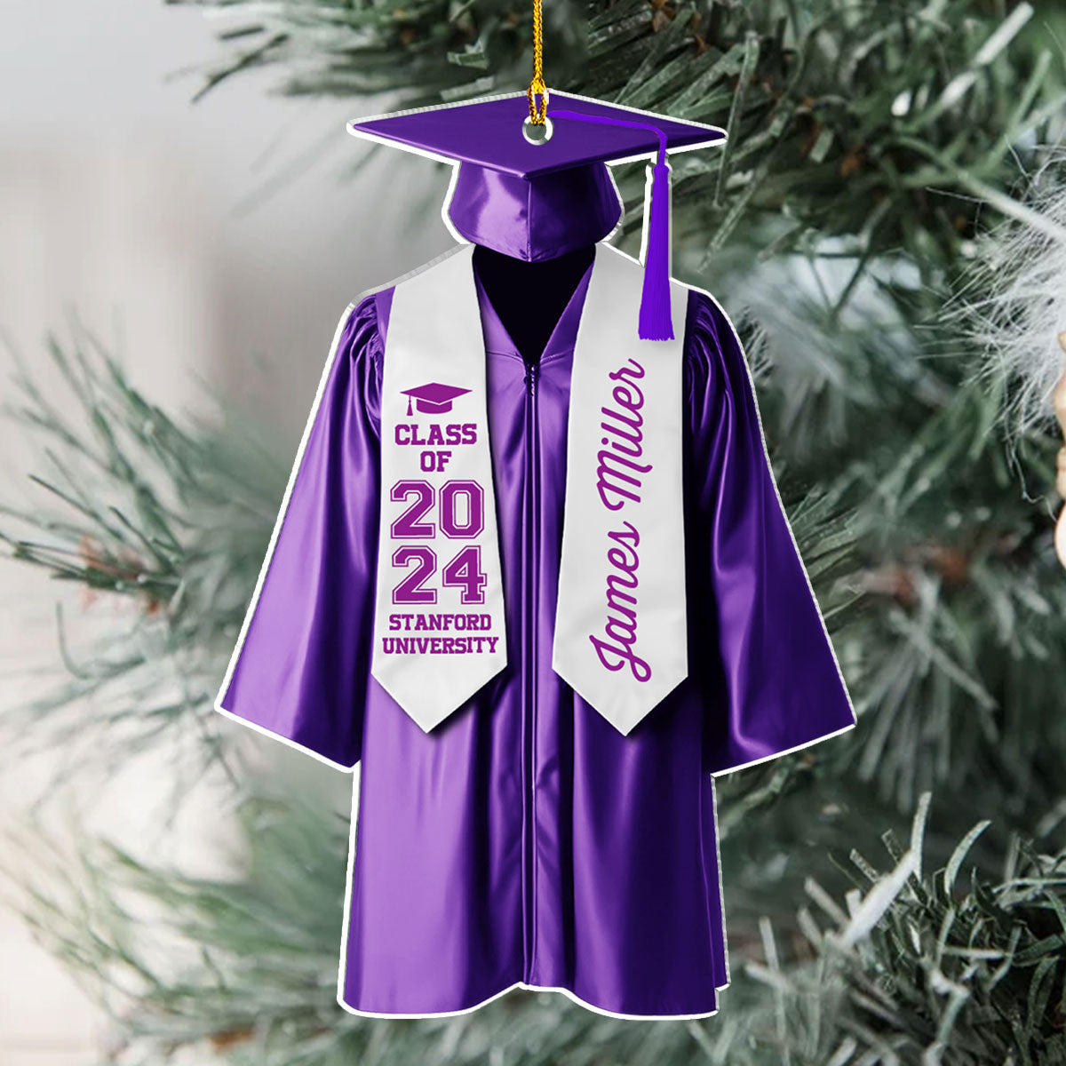 Happy Graduation 2024 - Personalized Custom 3D Effect Acrylic Ornament