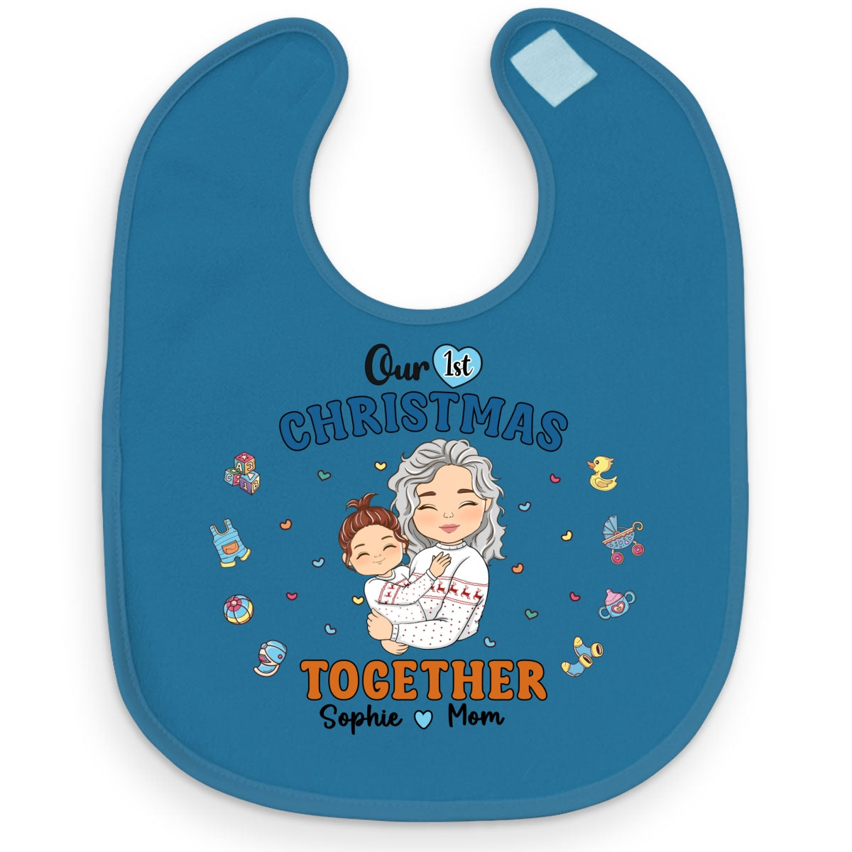 1st Mothers Day Together - Personalized Custom Baby Bib