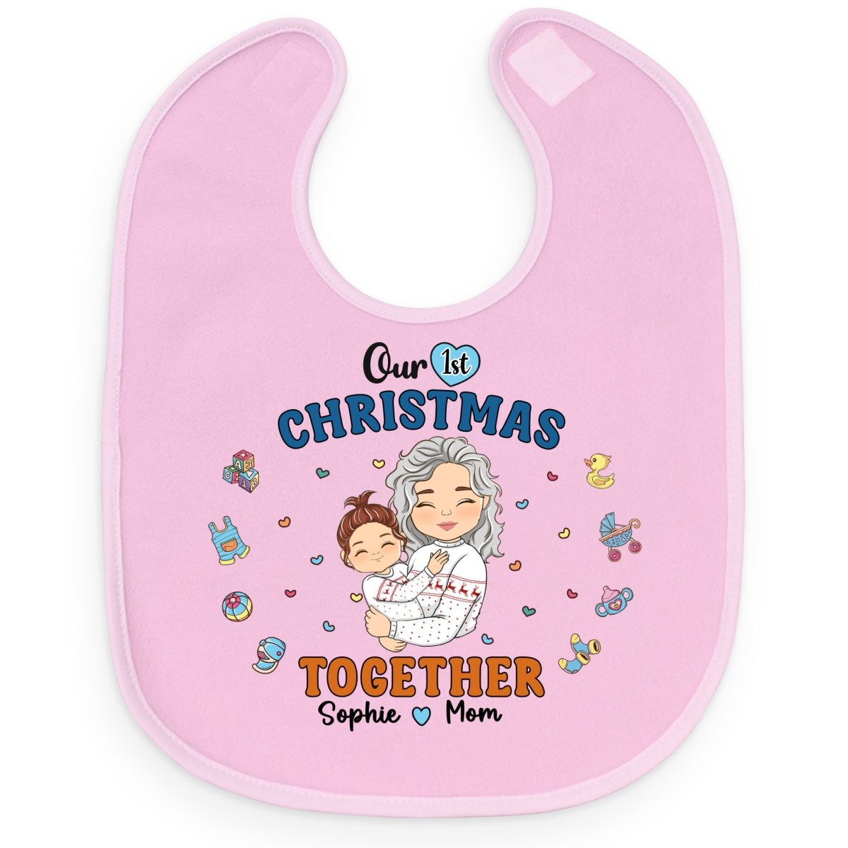 1st Mothers Day Together - Personalized Custom Baby Bib
