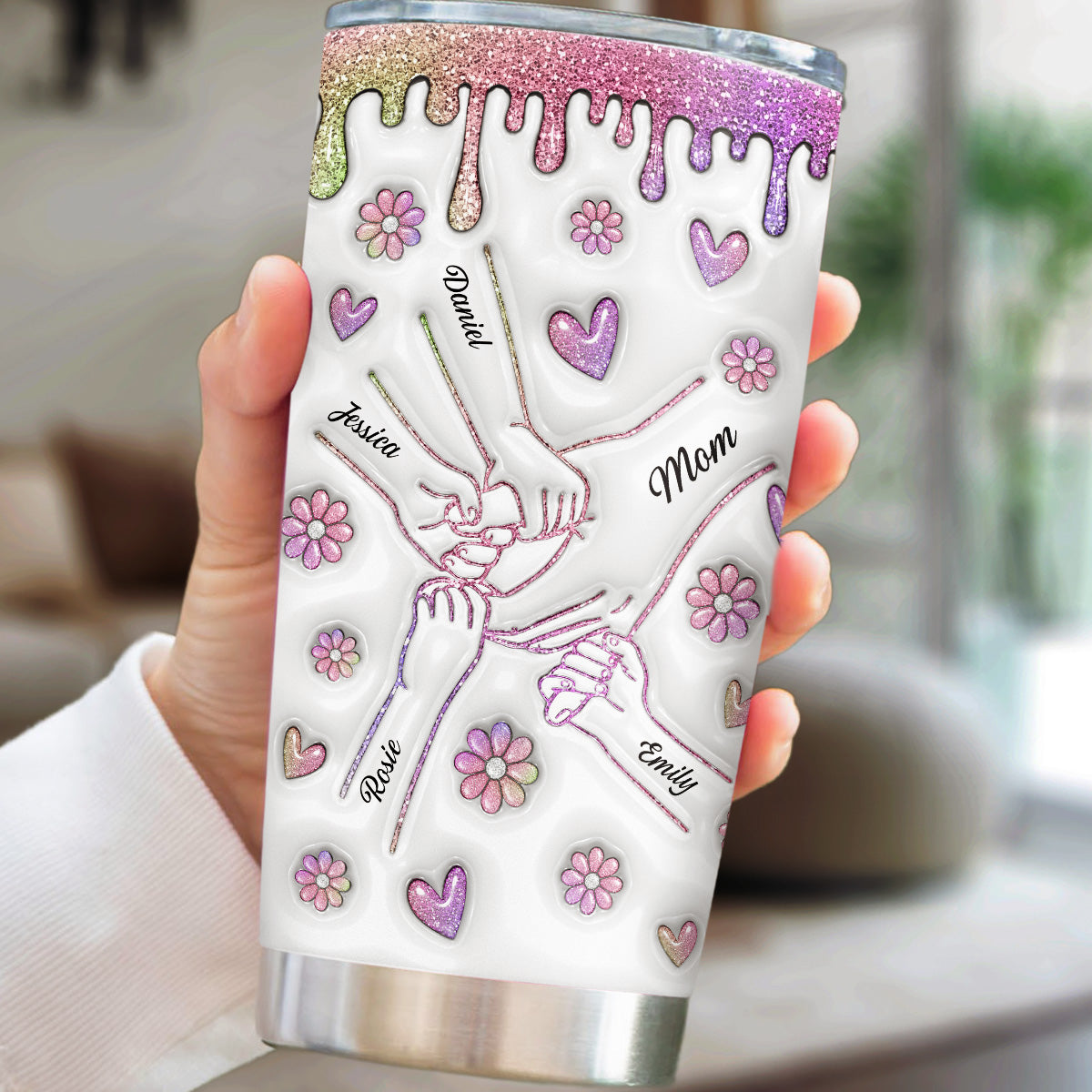 Hold Our Hands And Our Hearts - Personalized Custom 3D Inflated Effect Tumbler