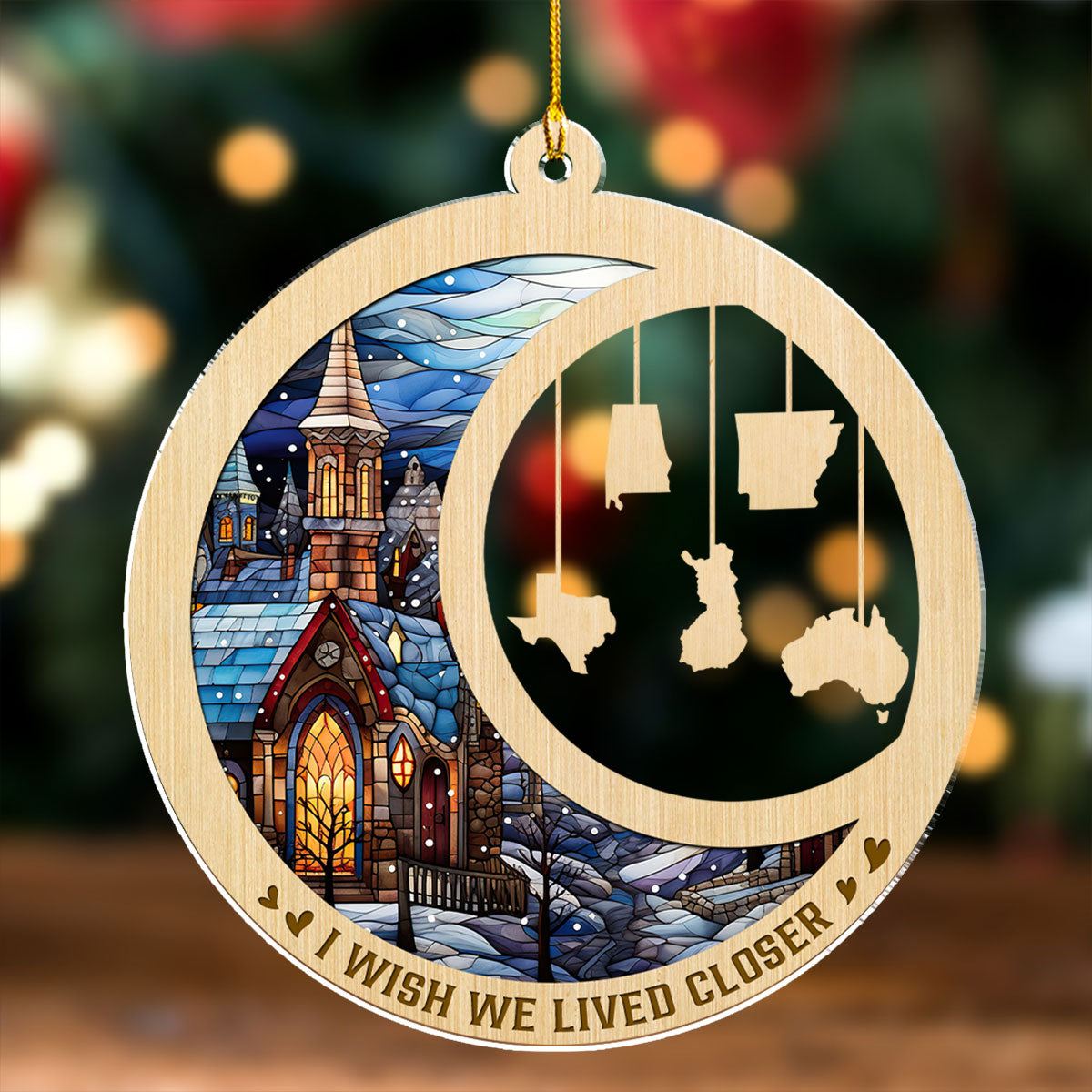 I Wish We Lived Closer Ver 2- Personalized Custom Acrylic Ornament