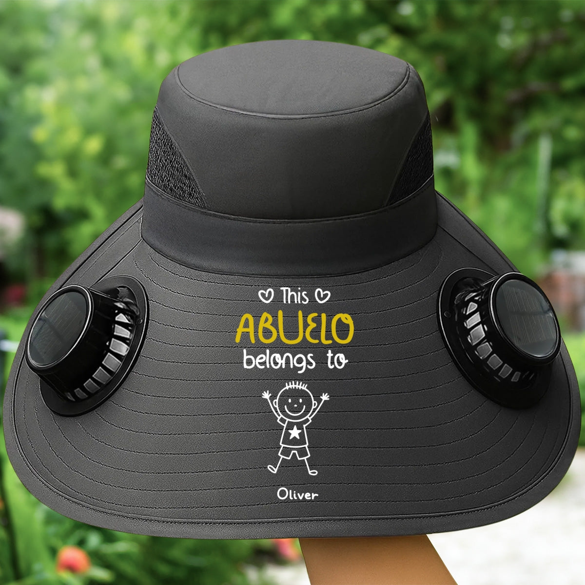 This Grandpa Belongs To Us - Personalized Custom Solar Fan Hat