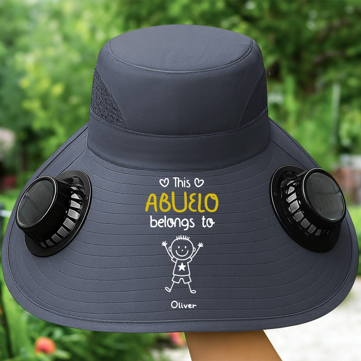 This Grandpa Belongs To Us - Personalized Custom Solar Fan Hat