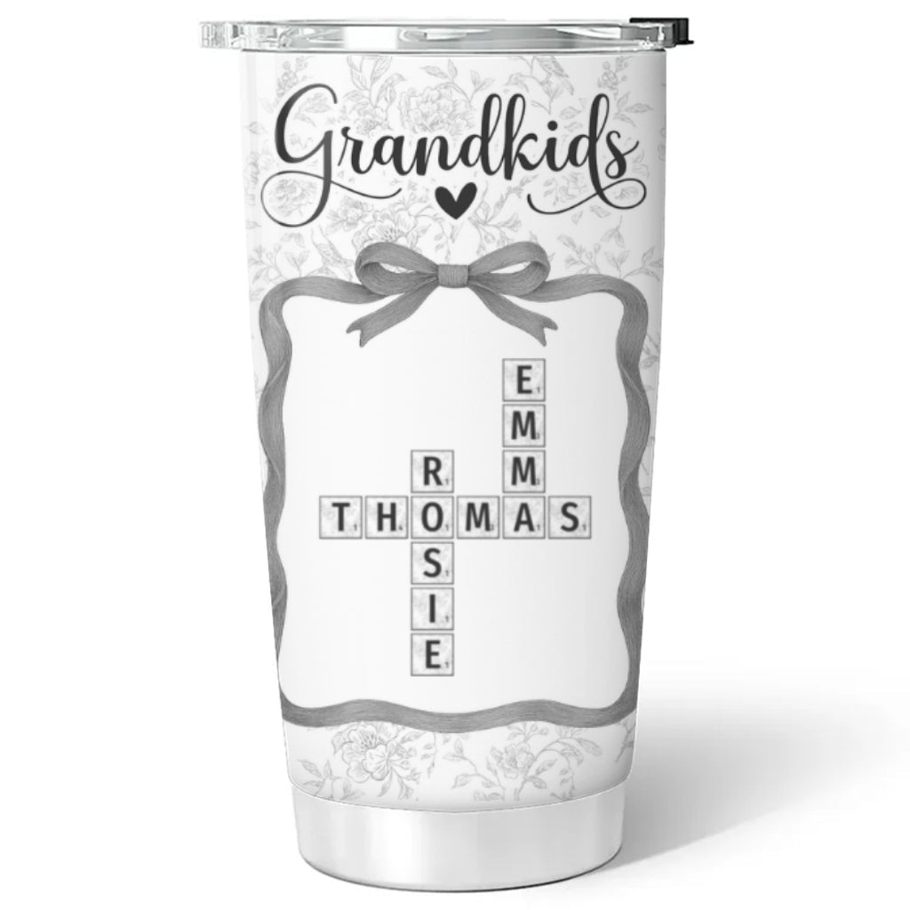 Grandkids Toile De Jouy Crossword - Personalized Custom Tumbler