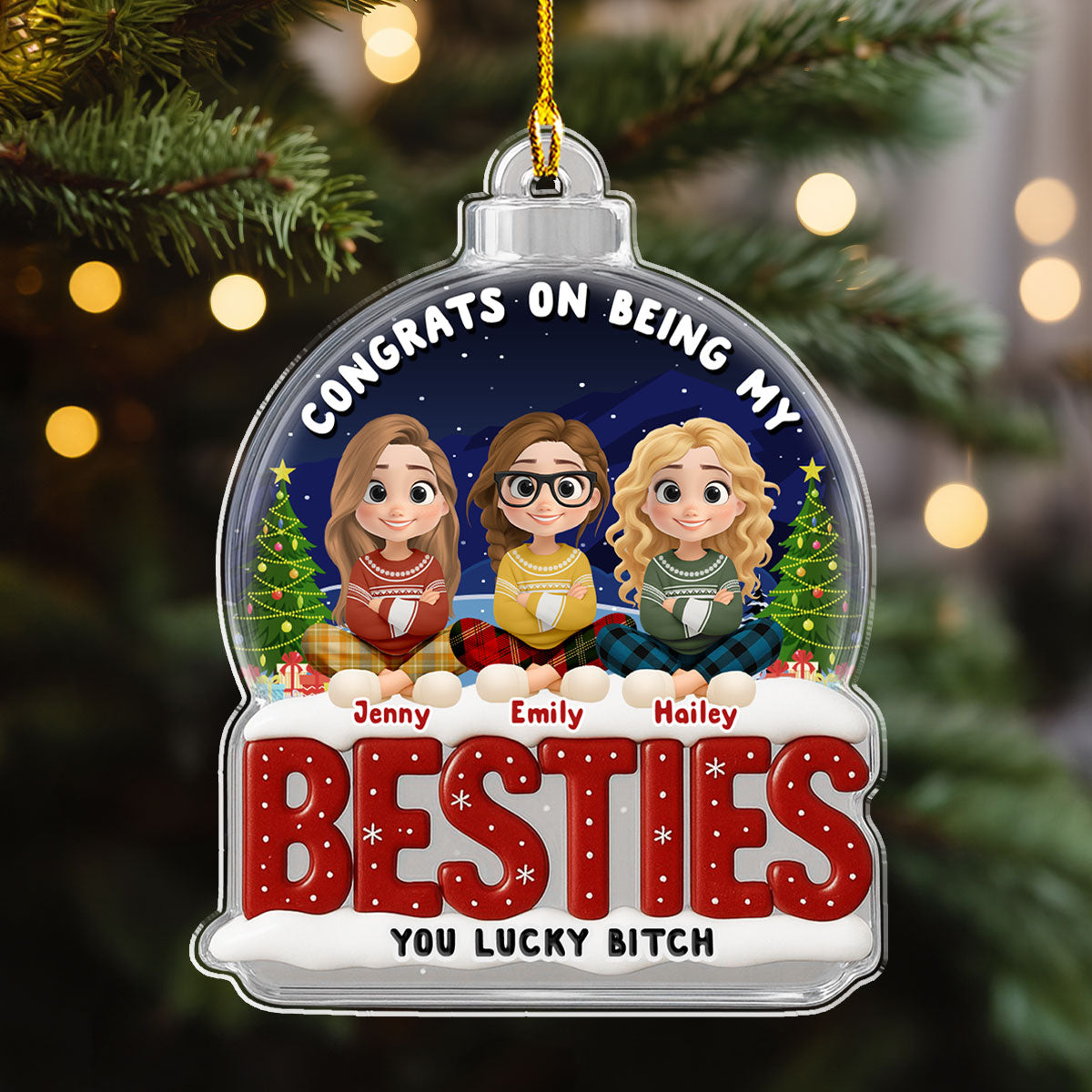 Congrats My Bestie - Personalized Custom Acrylic Ornament