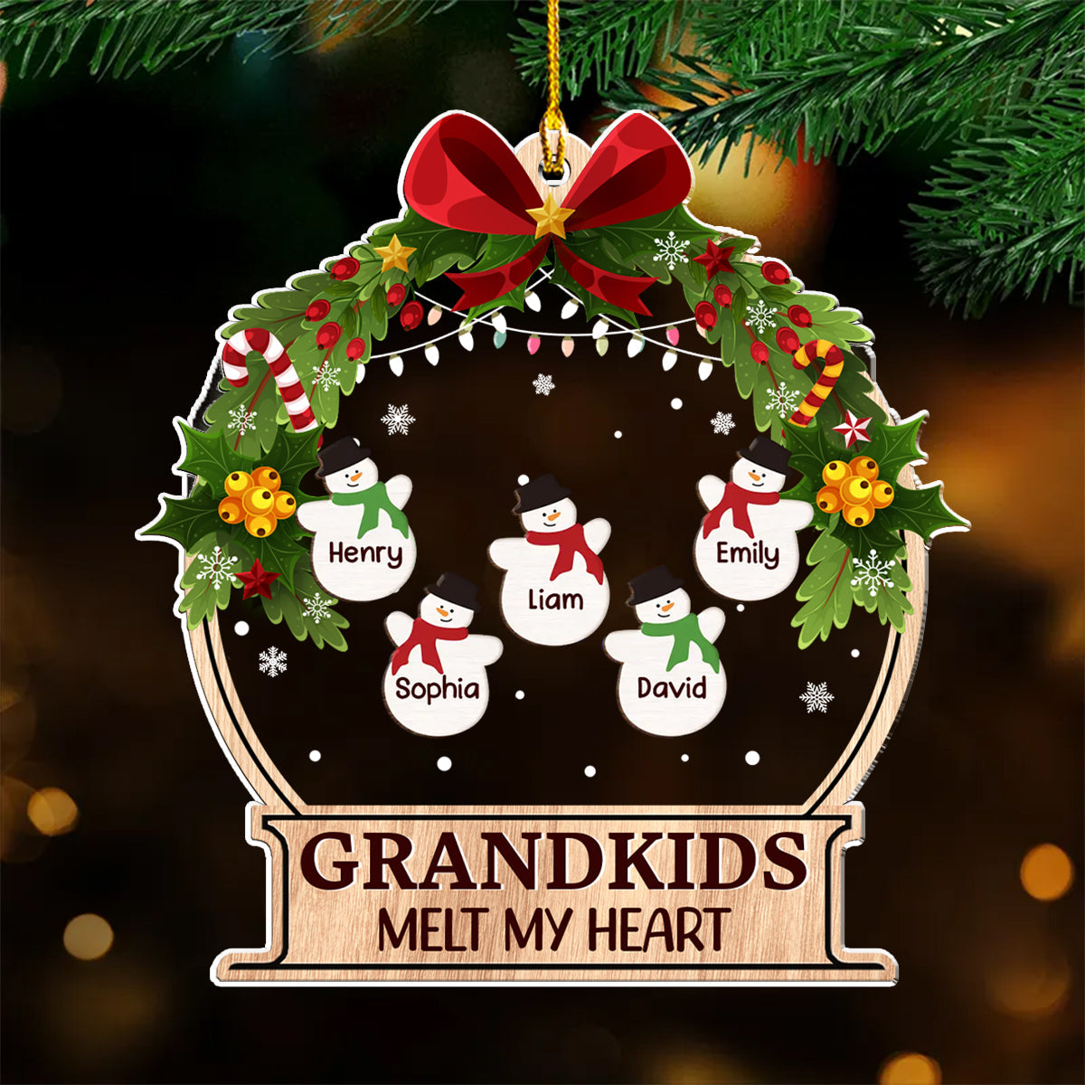 Grandkids Melt My Heart - Personalized Custom Acrylic Ornament