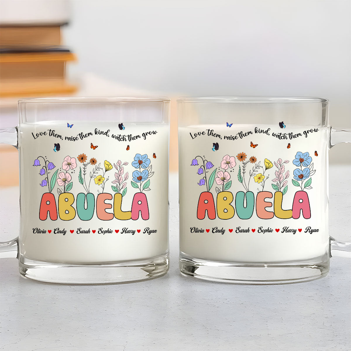 Grandma Watch Them Grow - Personalized Custom Glass Mug