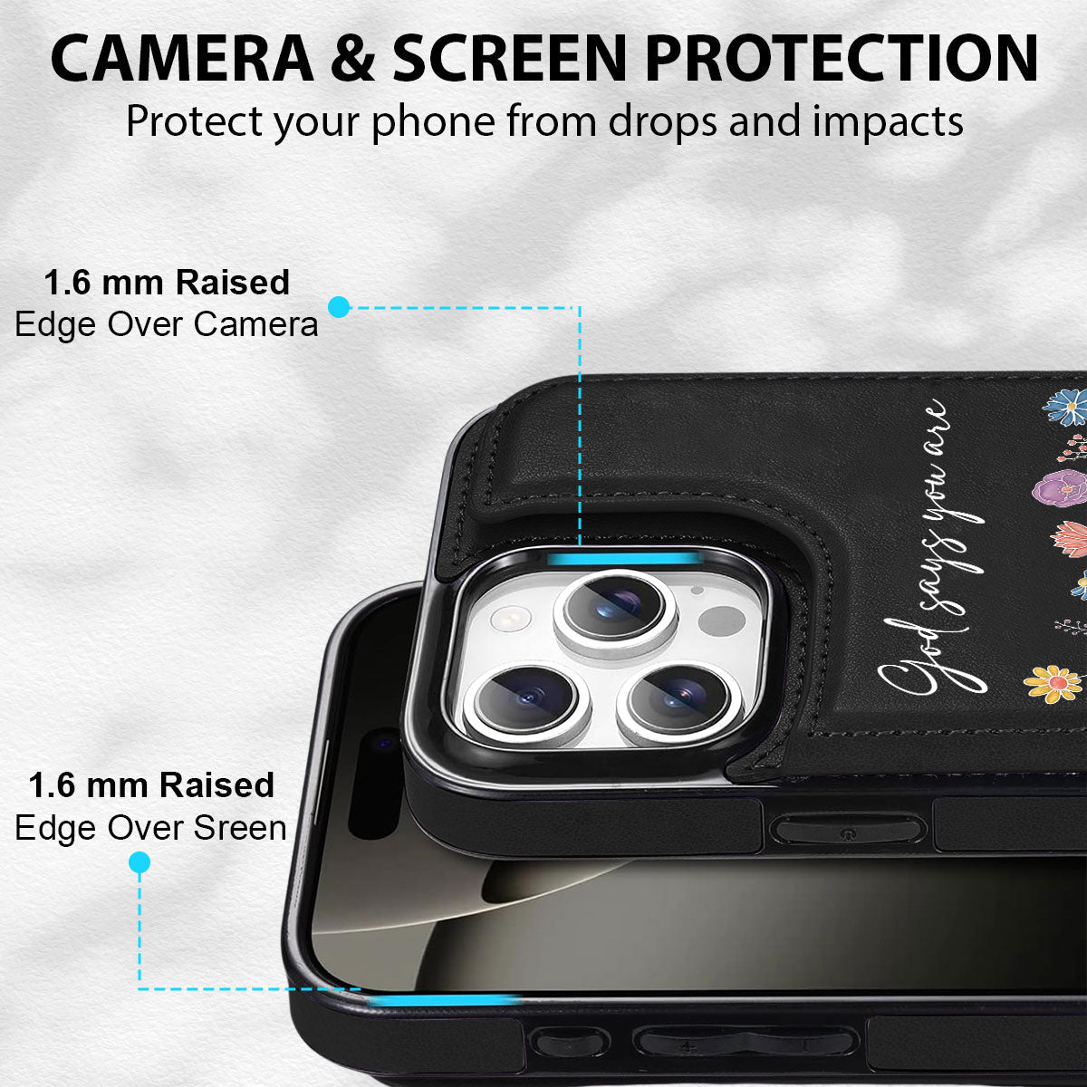 God Says You Are - Personalized Custom Leather Phone Case