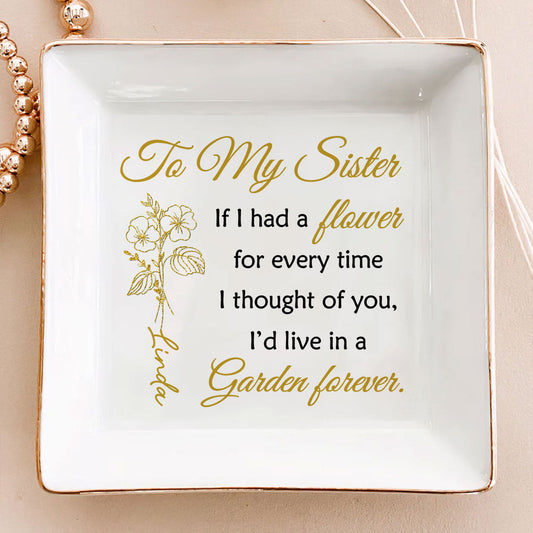 My Love Grows Like Flowers - Personalized Custom Jewelry Dish