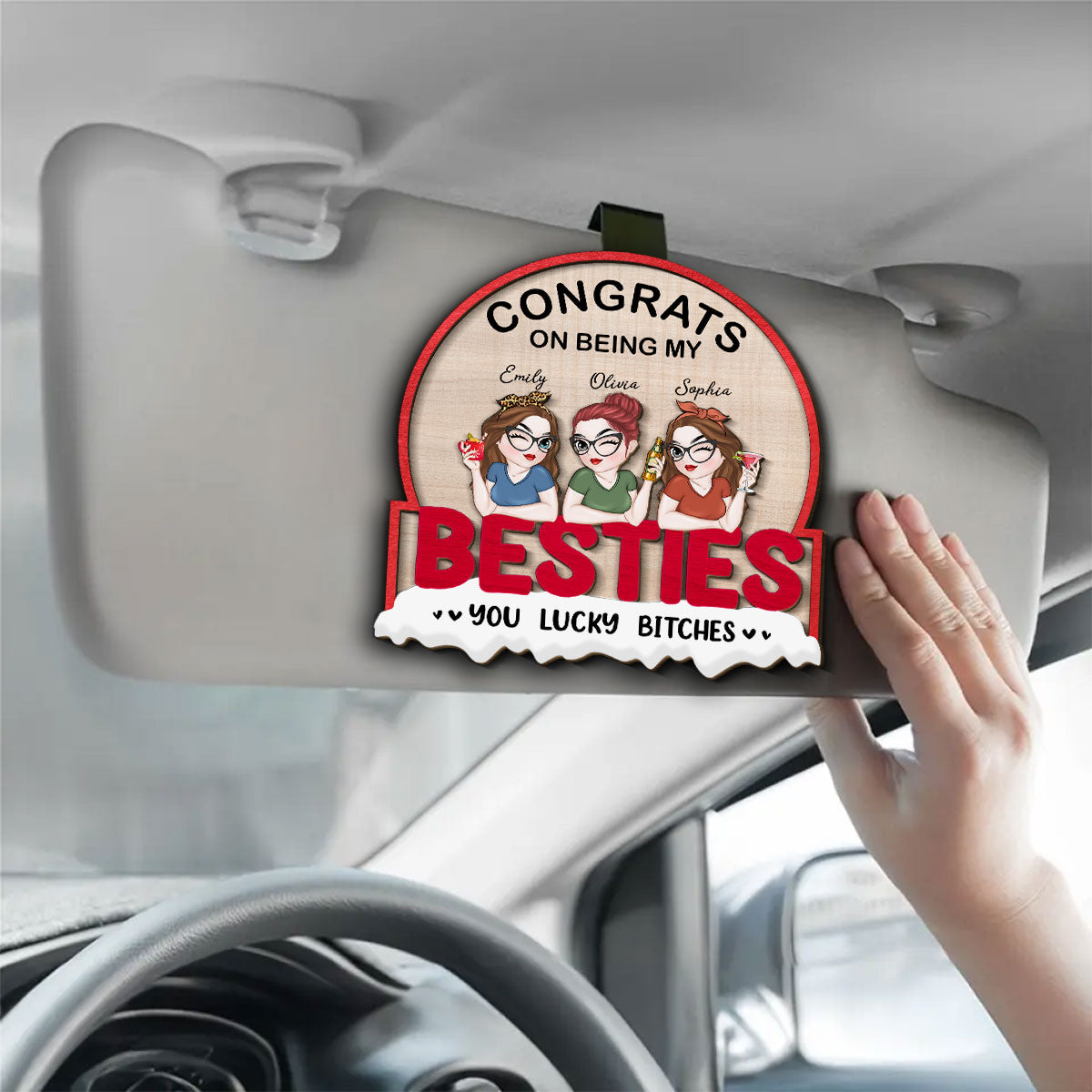 Always Besties - Personalized Custom Car Visor Clip