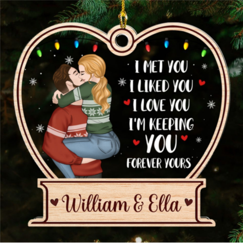 Forever Yours I Love You - Personalized Custom Acrylic Ornament