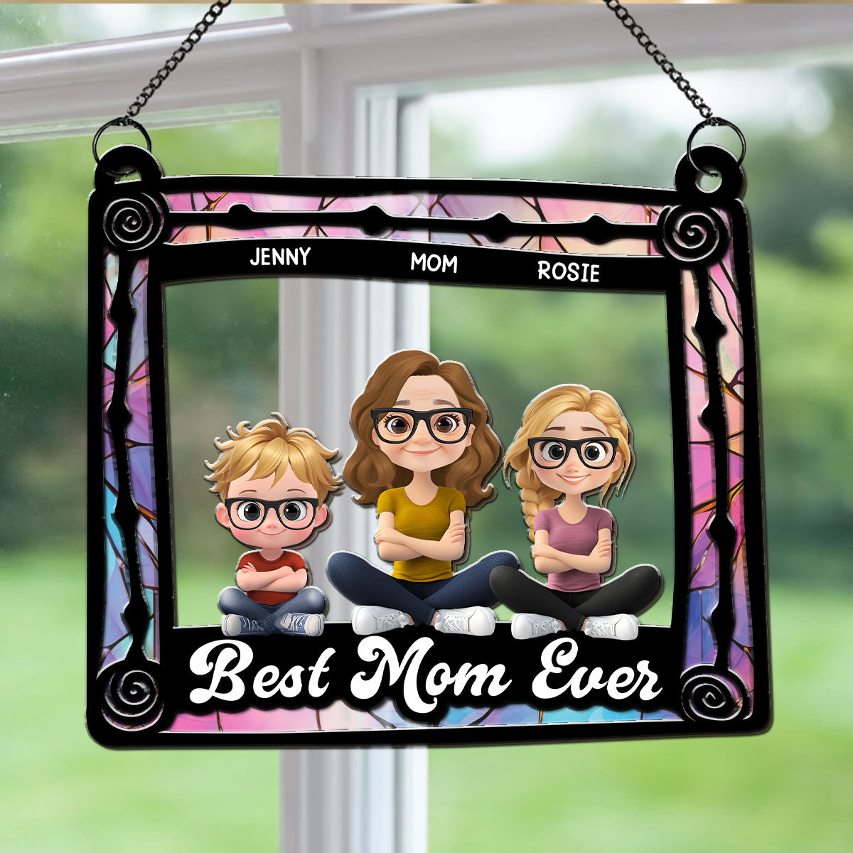 Best Gift For Best Mom - Personalized Custom Suncatcher