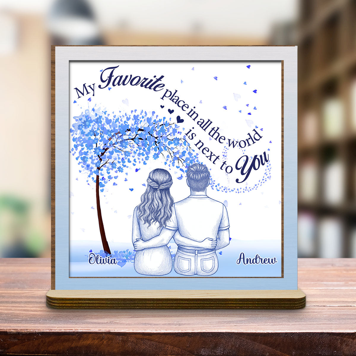 My Favorite Place - Personalized Custom 2-Layer Wood Plaque With Flat Base