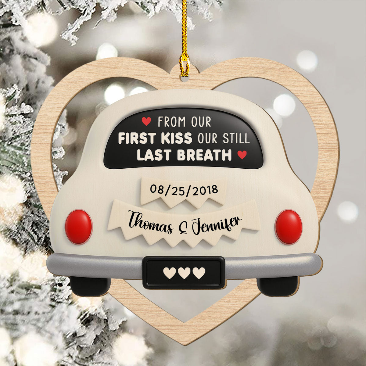 First Kiss To Last Breath - Personalized Custom Wood Ornament