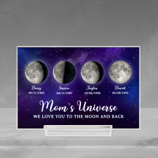 I Love You To The Moon And Back - Personalized Custom Acrylic Plaque With Base