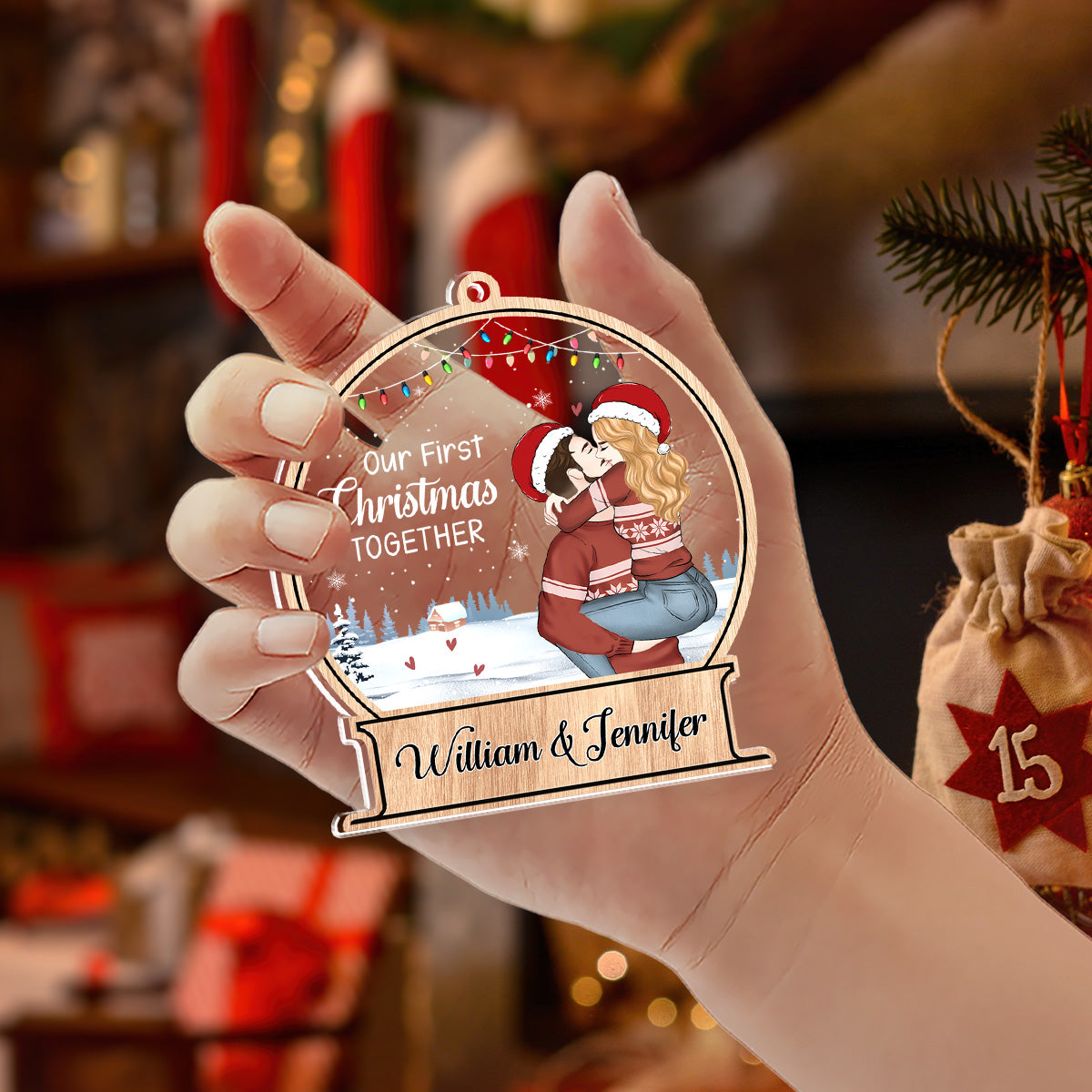 Our First Christmas Together - Personalized Custom Acrylic Ornament