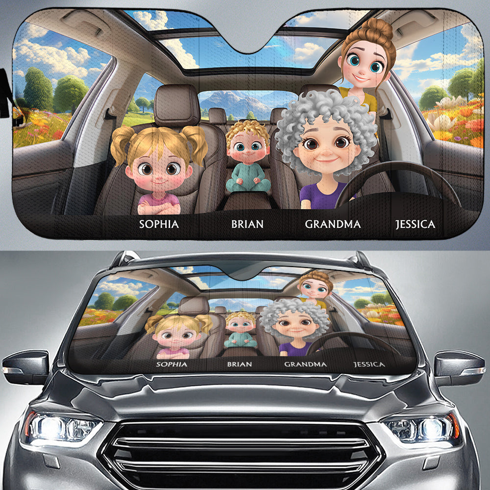 Life Is Better With Grandkids - Personalized Car Sunshade