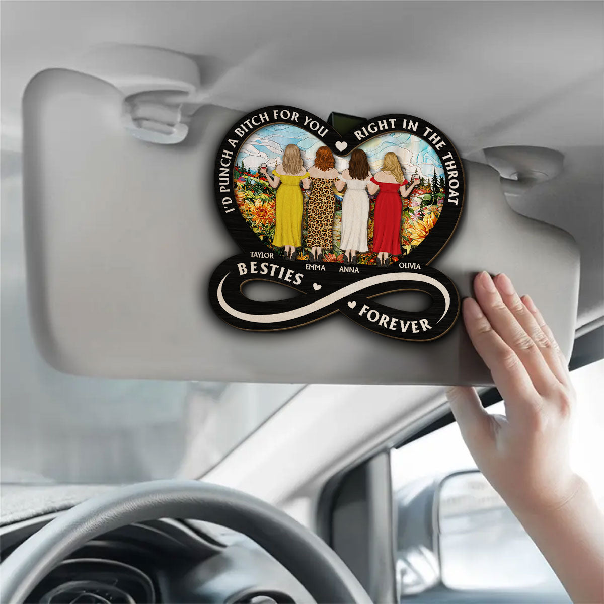 Heartfelt Friendship Forever - Personalized Custom Car Visor Clip