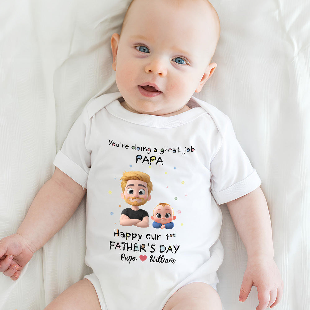 Daddy Doing A Great Job - Personalized Custom Onesie