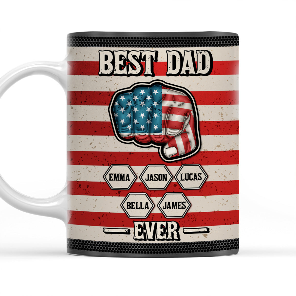 Strongest Dad - Personalized Custom 3D Inflated Effect Mug