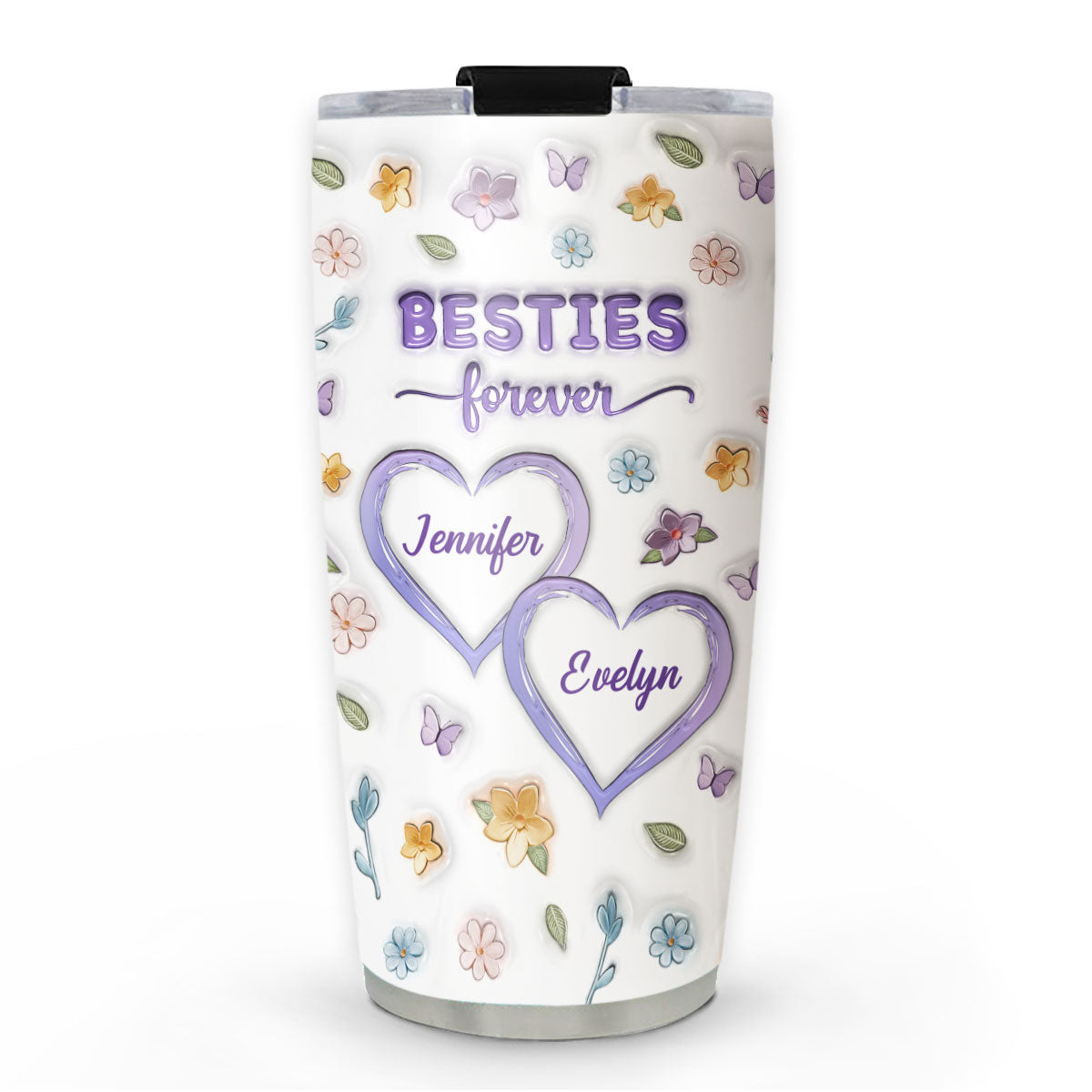 Besties Forever Version 4 - Personalized Custom 3D Inflated Effect Tumbler