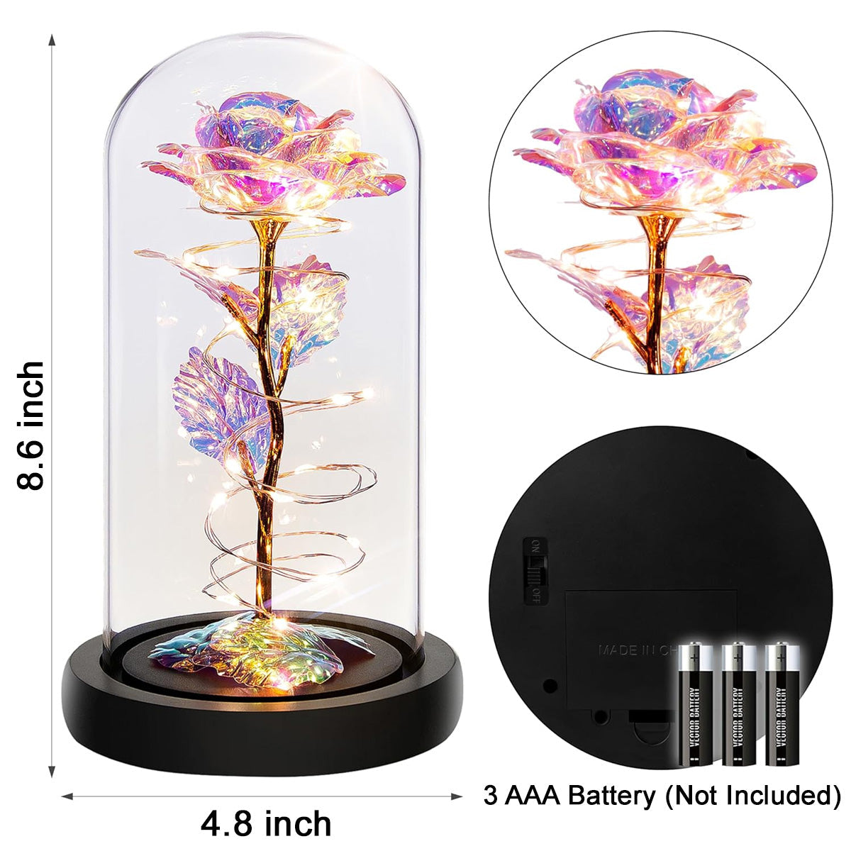 Best Mom - Personalized Custom Sparkly Rose