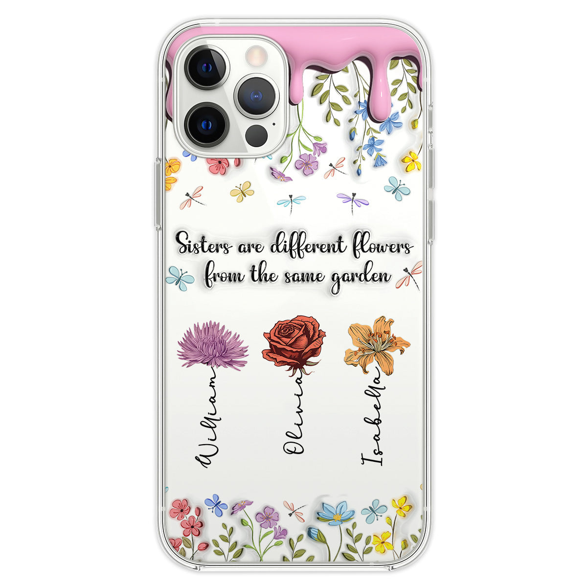 Sisters Are Different Flowers From The Same Garden - Personalized Custom 3D Inflated Effect Phone Case