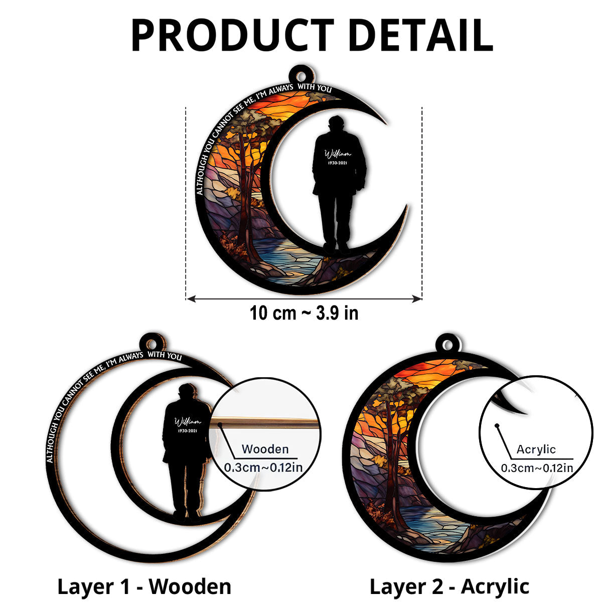 Those We Love Do not Go Away - Personalized Custom Suncatcher Ornament