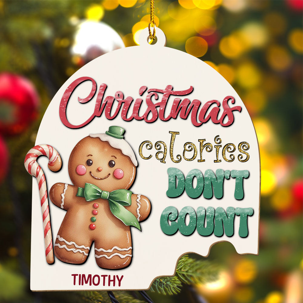 Christmas Calories - Personalized Custom Wood Ornament