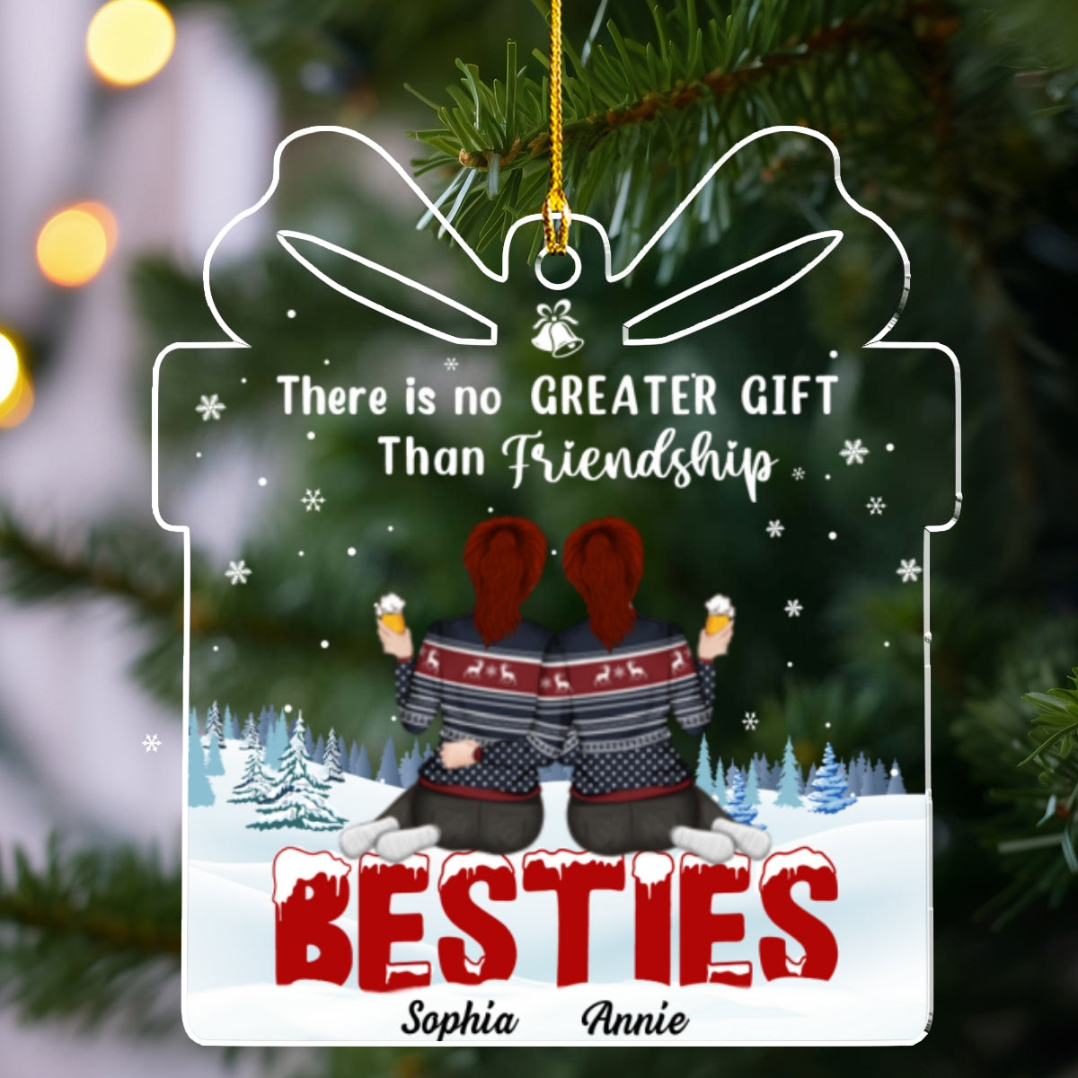 Bestie Love Forever Gift - Personalized Custom Acrylic Ornament