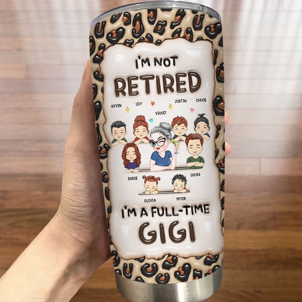 Im Not Retired Im A Professional Grandma - Personalized Custom 3D Inflated Effect Tumbler