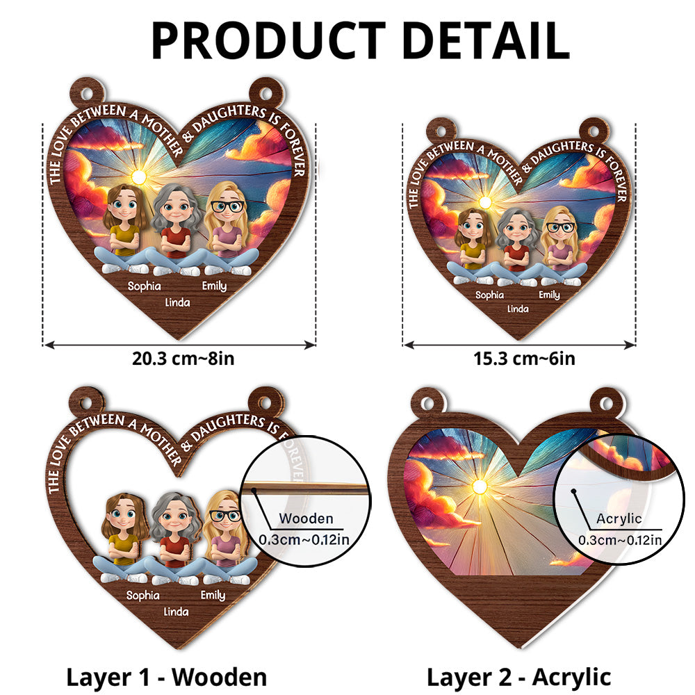 The Love Between Mother And Daughter - Personalized Custom Suncatcher