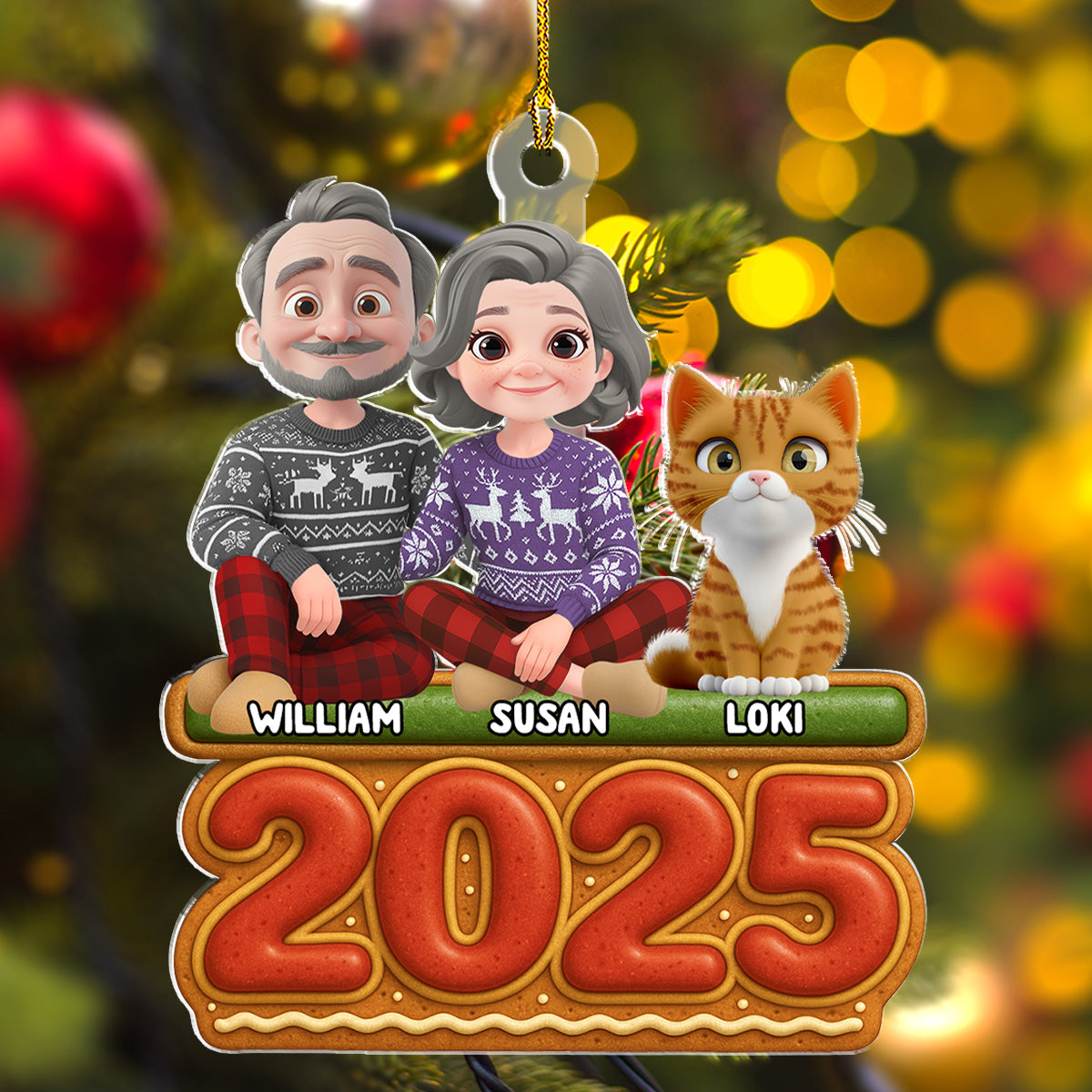 Our Family Cookies Cat Version - Personalized Custom Acrylic Ornament