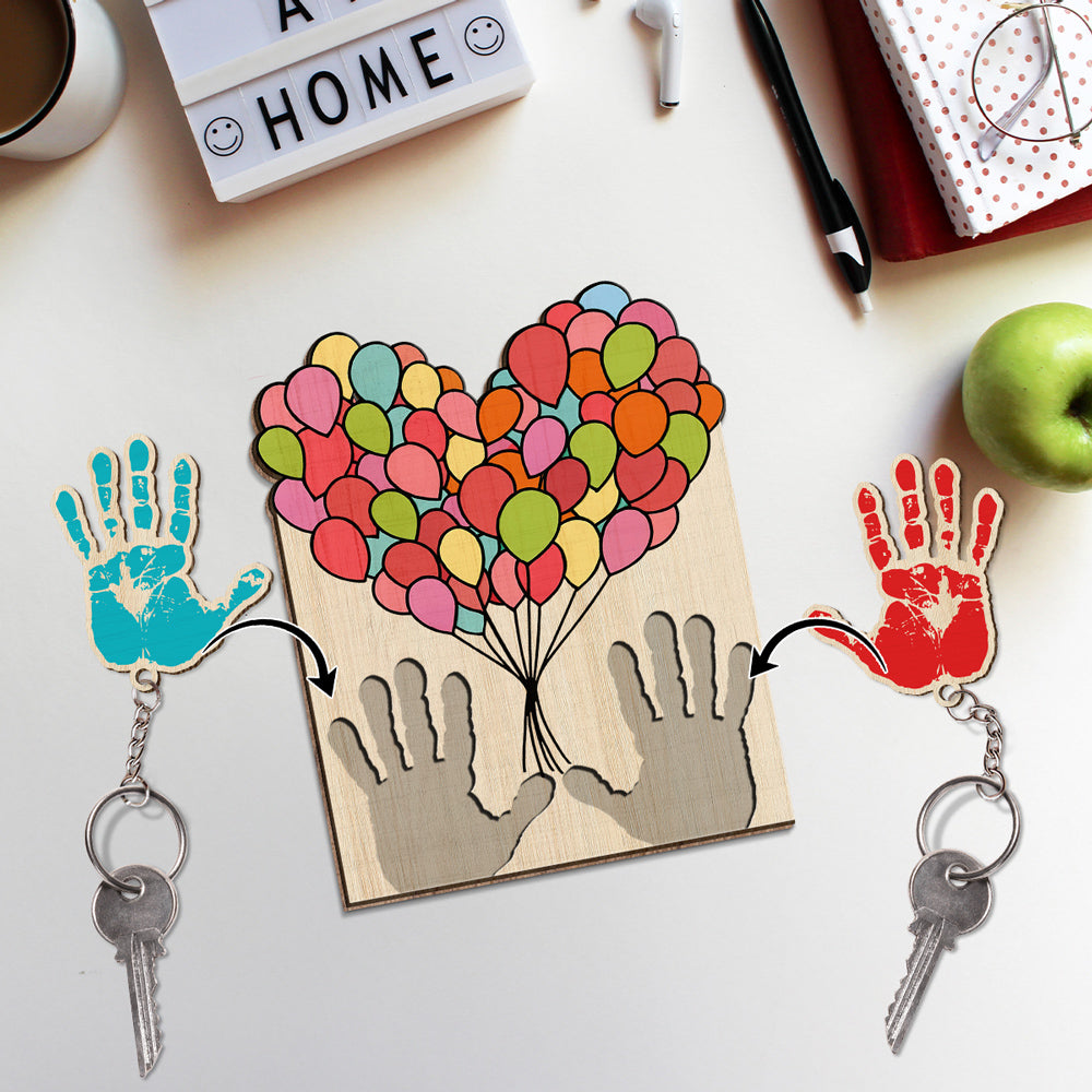 Home Is Where The Heart Is - Personalized Custom Wooden Key Holder With Keychain