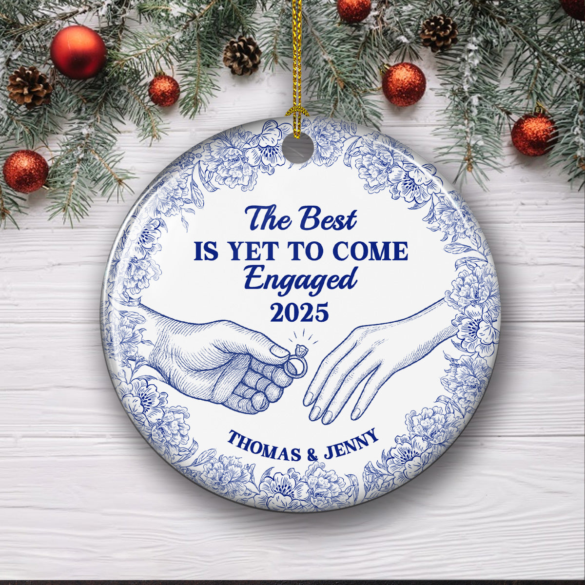 The Best Is Yet Ahead - Personalized Custom Ceramic Ornament