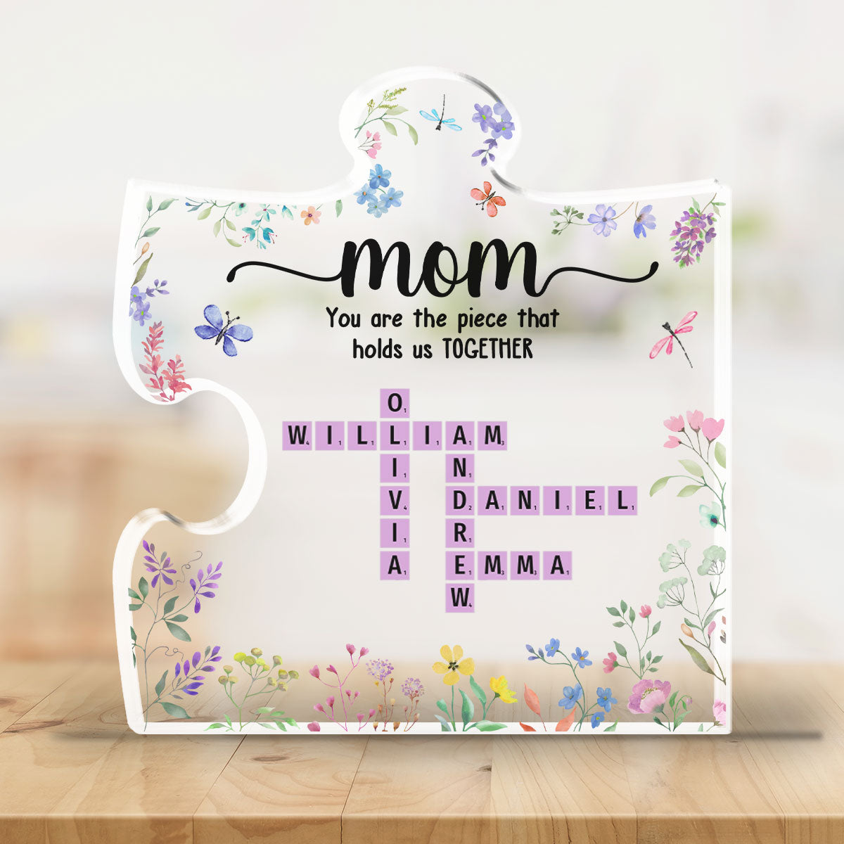 Mom Holds Us Together - Personalized Custom Acrylic Plaque
