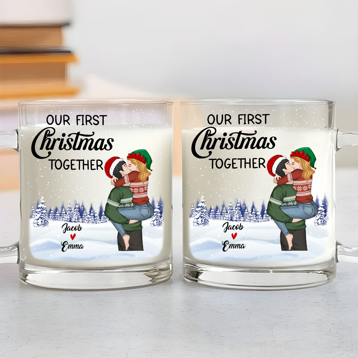 Our First Christmas - Personalized Custom Glass Mug