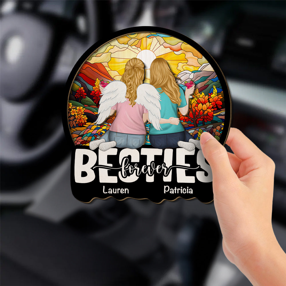 Friends Sitting Together - Personalized Custom Car Visor Clip