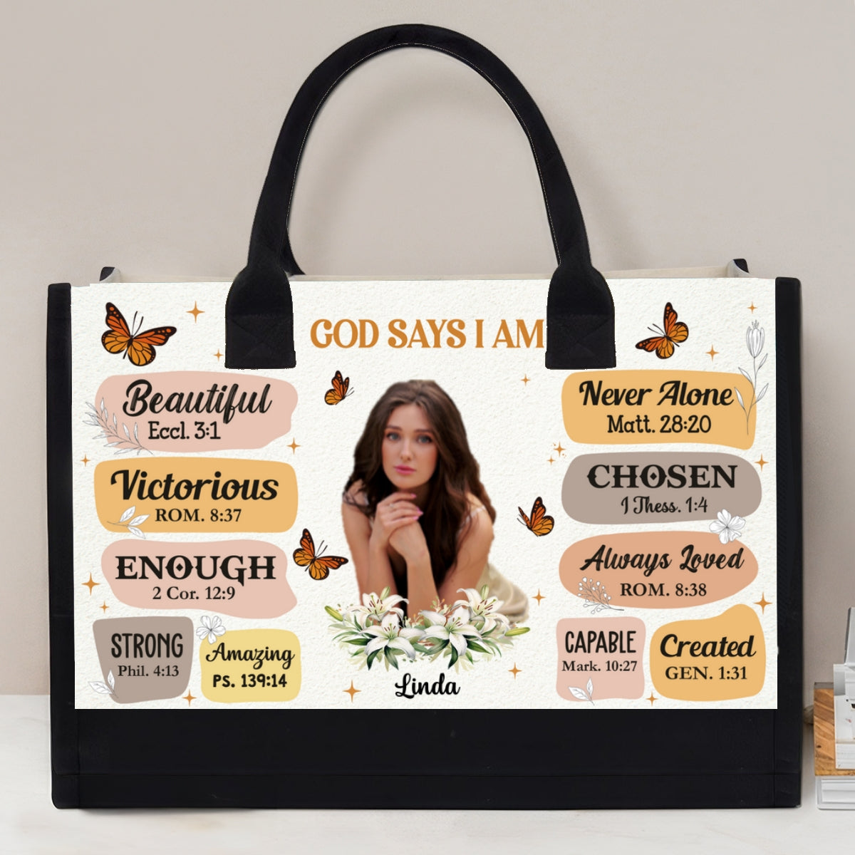 God Say I Am Photo - Personalized Custom Canvas Tote Bag