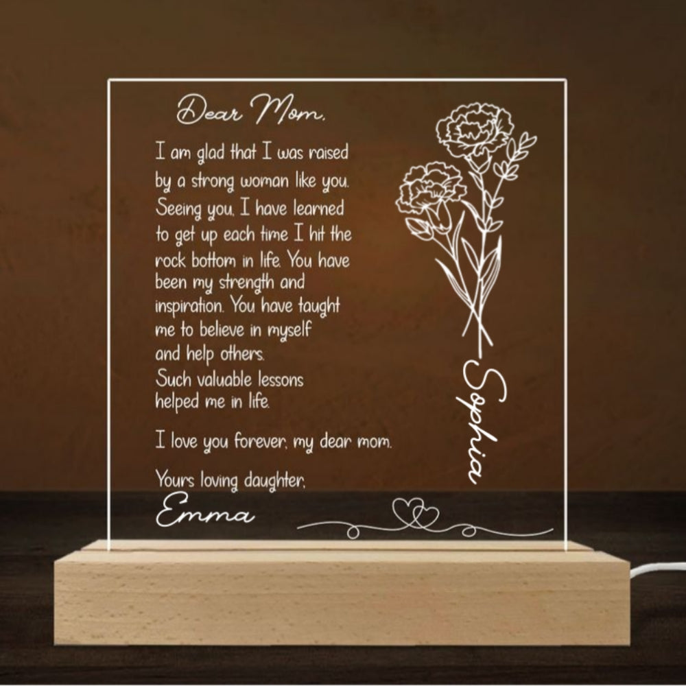 Hand Written Letter Gift For Mom - Personalized Custom LED Light